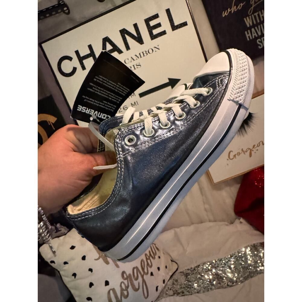 Converse nwt metallic blue fashion womens mid sneakers sz 39/8 women 6 mens